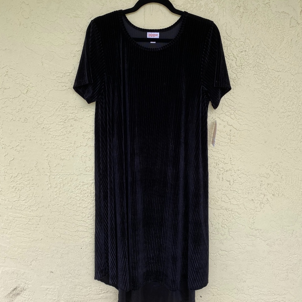 SOLD - NWT L Black Velvet High Low Dress Carly